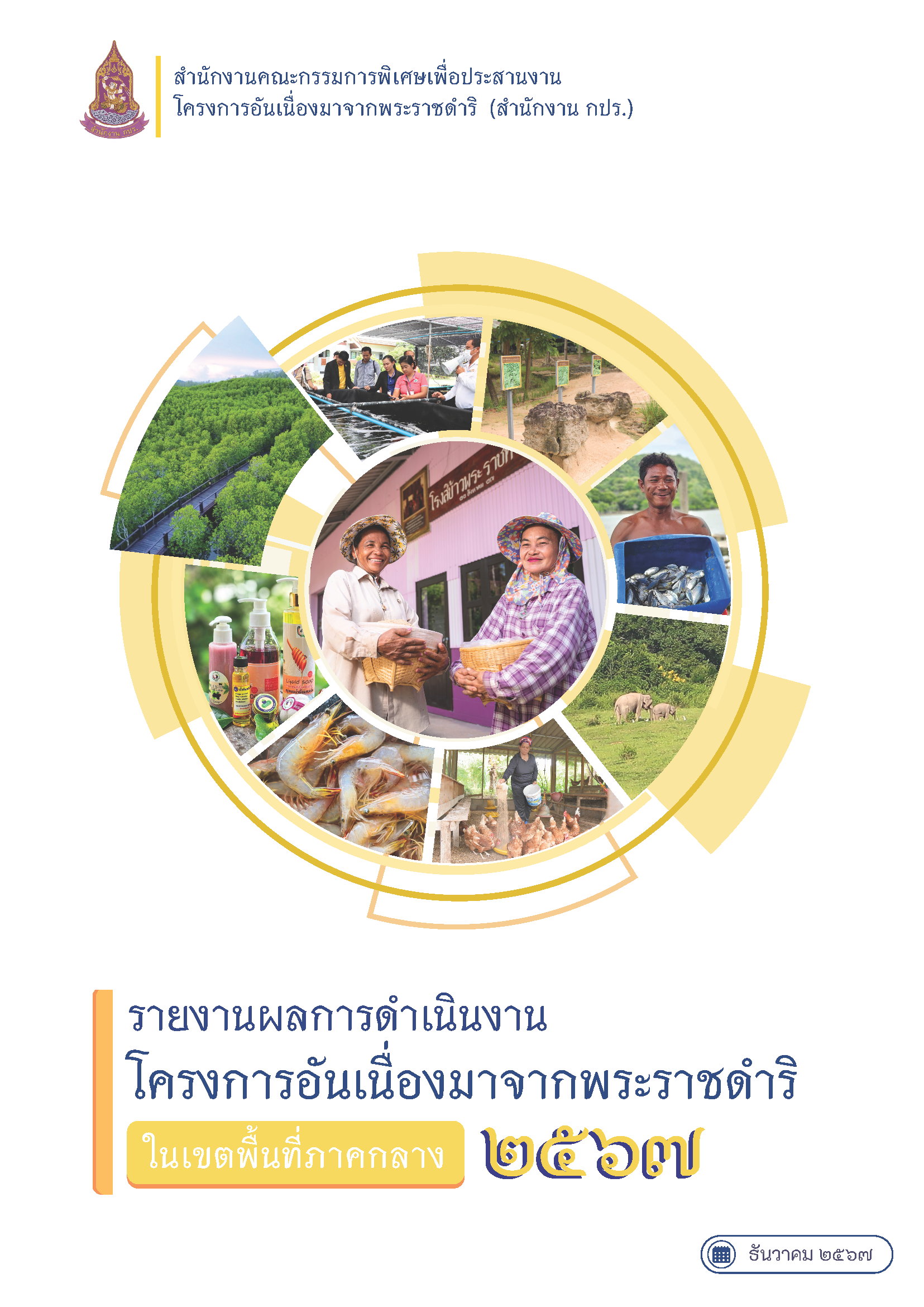 รายงานผลการดำเนินงานโครงการอันเนื่องมาจากพระราชดำริ ในเขตพื้นที่ภาคกลาง 2567